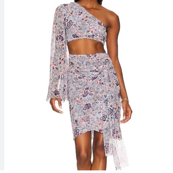 CALYPSO DRESS IN FEATHERED FLORAL MISA LOS ANGELES - Picture 3 of 5